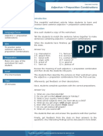 Adjective + Preposition Combinations: Activity Type