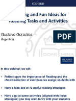Engaging and Fun Ideas For Reading Tasks and Activities: Gustavo González