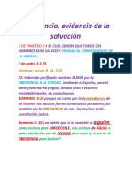 Obediencia Es La Evidencia de La Salvación. 4-10-2020