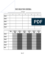 Source Selection Criteria