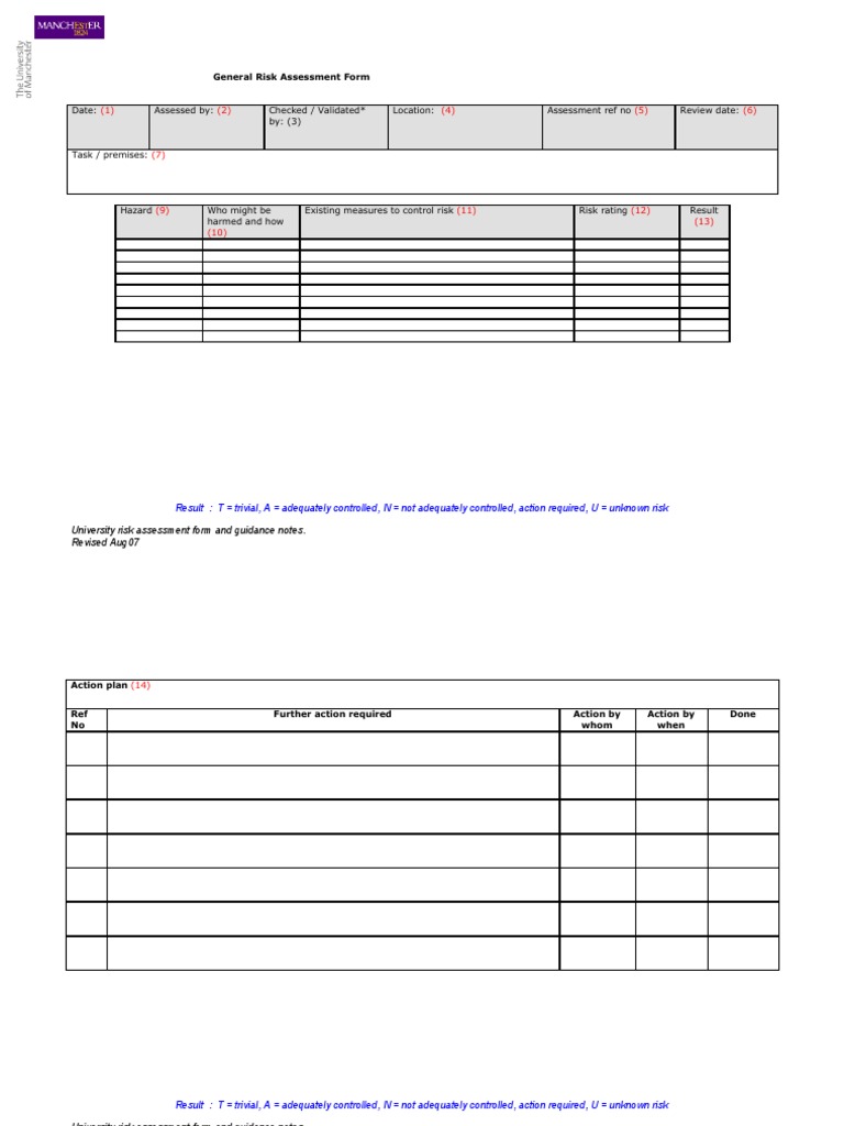 University Risk Assessment Template | PDF | Risk | Risk Assessment