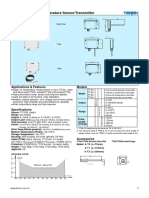 TT2,3,4,5N Series Temperature Sensor/Transmitter: Applications & Features Models