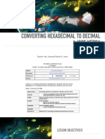 Lesson 2 Week 2 - Converting Decimal To Hexadecimal Numbers and Vice Versa
