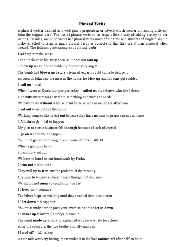 Essential Phrasal Verbs for Writers | PDF | Verb