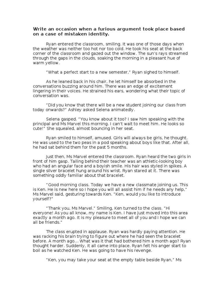 Essay Mistaken Identity