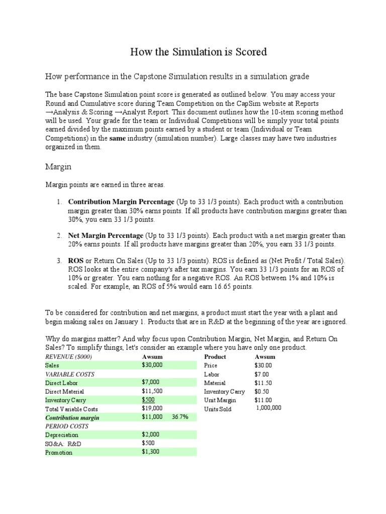 10-Item Sim Score Grading | PDF | Working Capital | Leverage (Finance)