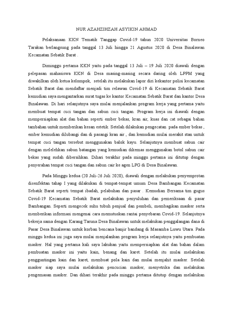 KKN Covid-19 di Sebatik Barat | PDF | Ilmu Sosial