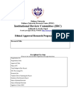Institutional Review Committee (IRC) : Ethical Approval Research Proposal Format