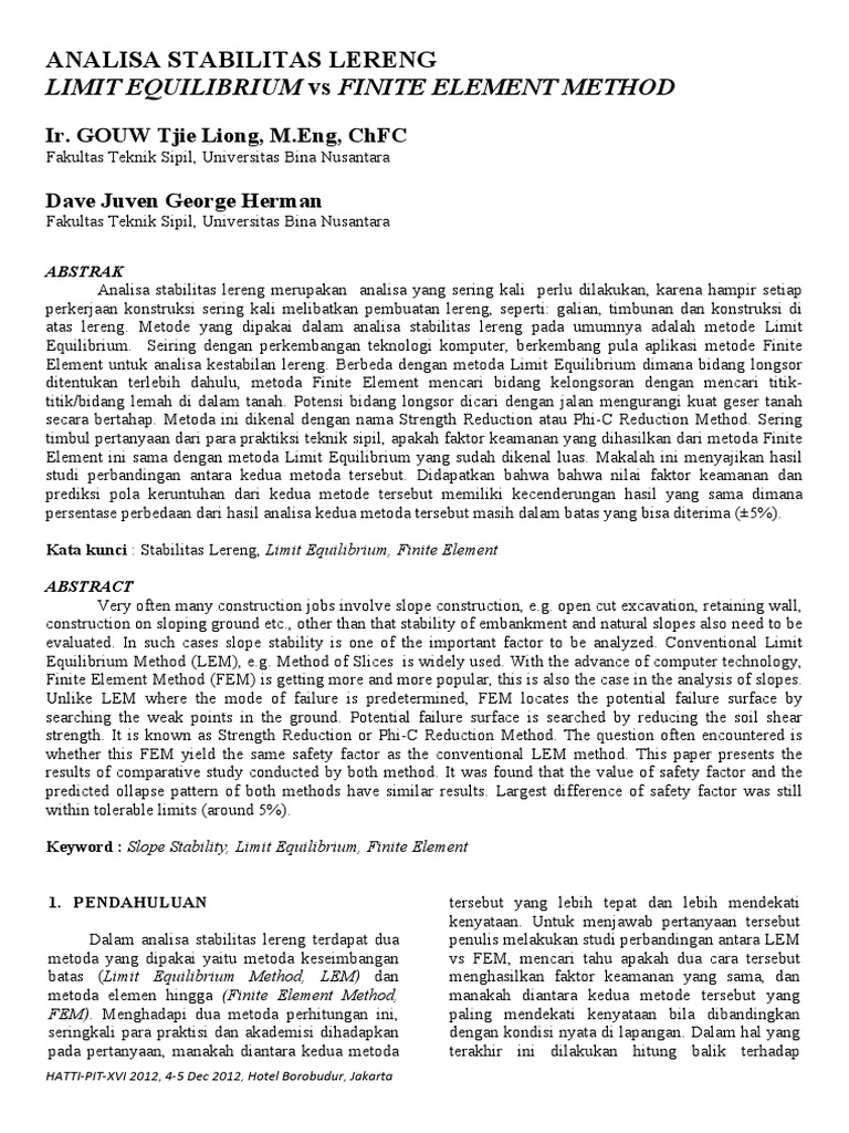 Perbandingan Metode LEM dan FEM | PDF