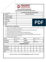 PG DIP MANG - Business Research - June 2020 Take Home Assessment