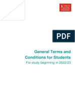 General Terms and Conditions For Students 2022-23