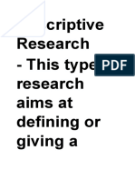 Descriptive Research Report