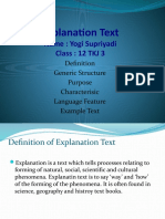 Explanation Text: Name: Yogi Supriyadi Class: 12 TKJ 3