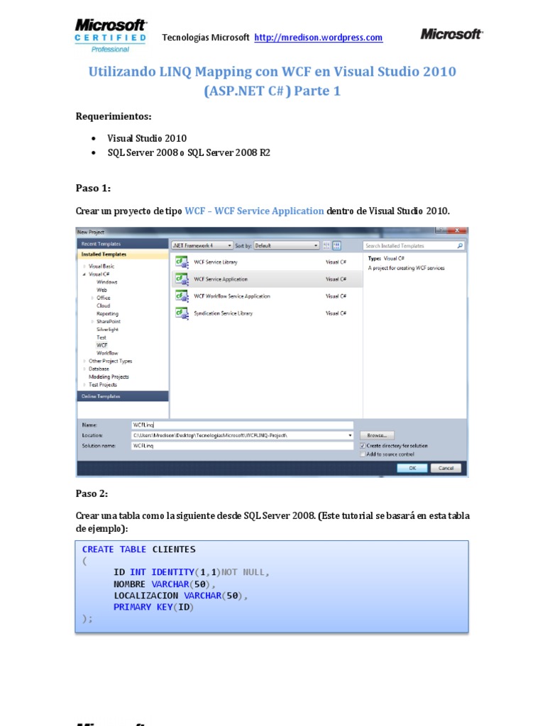 Utilizando Linq Con WCF | PDF | Consulta integrada de idiomas ...