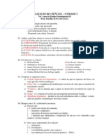 Avaliação de Ciências sobre Evolução e Ecossistemas