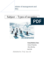 Subject: - Types of Securities: Hamdard Institute of Management and Sciences (HIMS)
