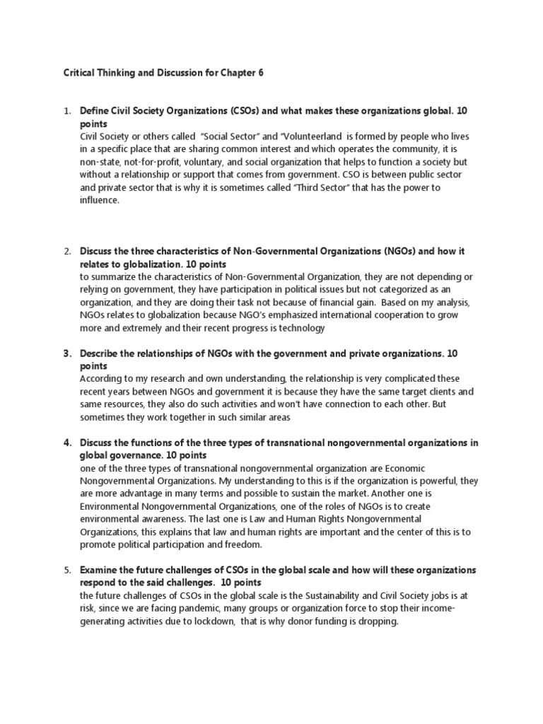 Understanding CSOs and NGOs in Global Context | PDF | Non Governmental ...