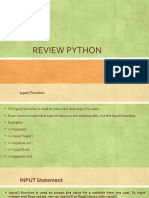 Type Function - Input Function - Types of Operators in Python