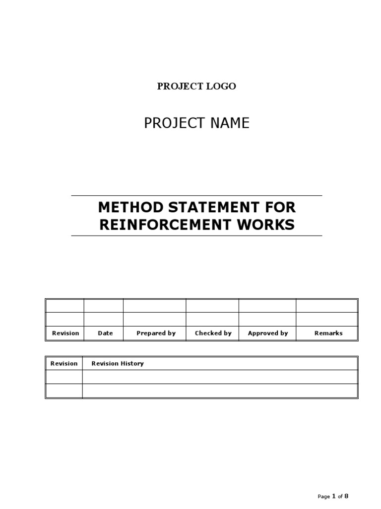 Method Statement for Reinforcement Works | PDF | Yield (Engineering ...