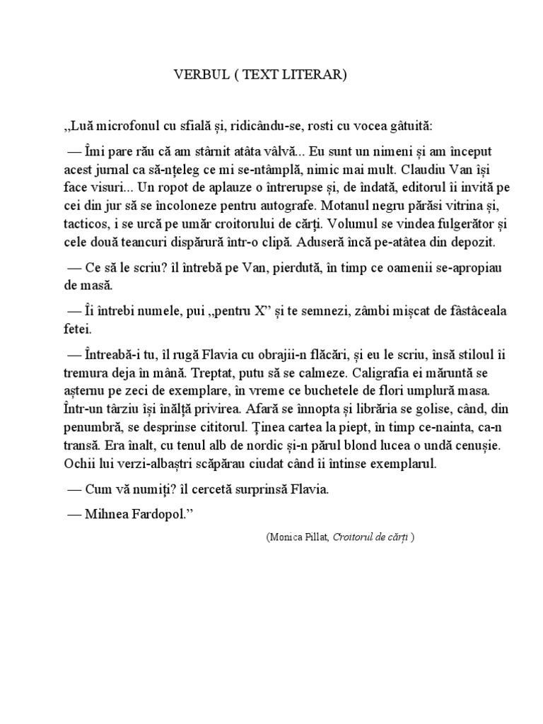 Verbul - Gramatica | PDF