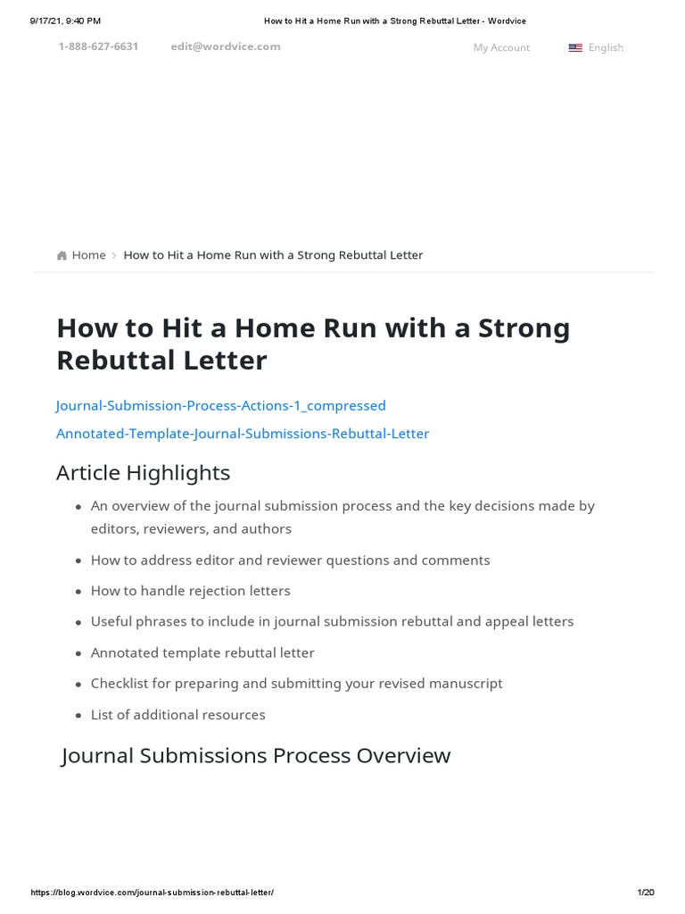 How To Hit A Home Run With A Strong Rebuttal Letter - Wordvice 