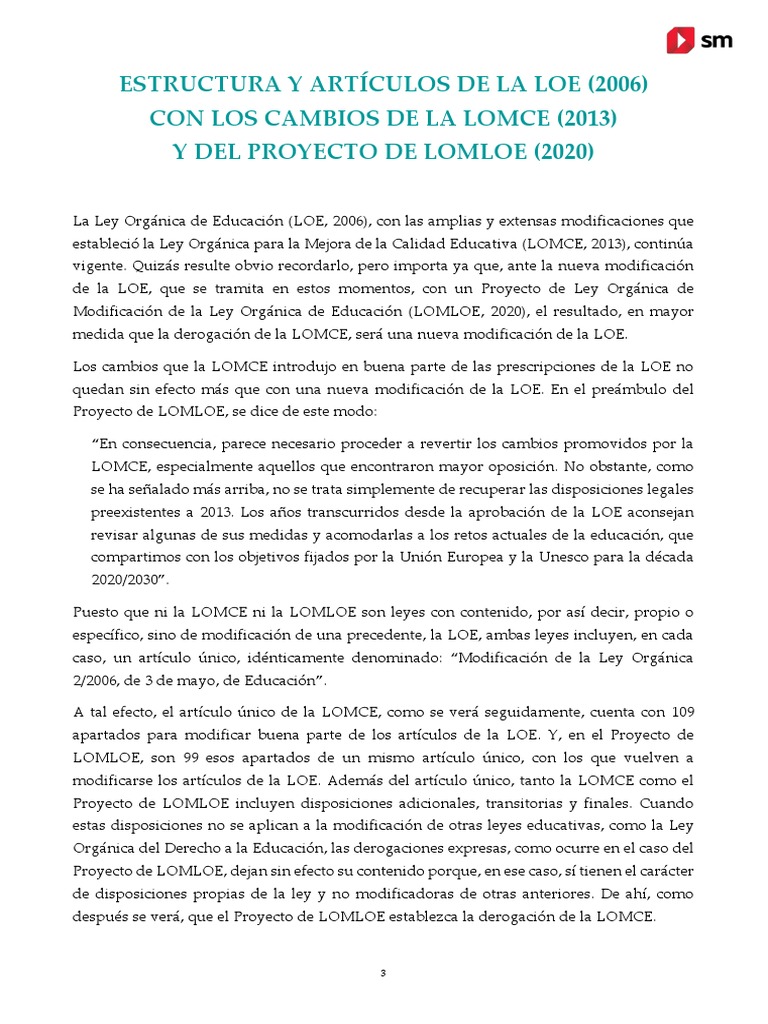Estructura de la LOE y cambios LOMCE | PDF | Educación primaria | Maestros