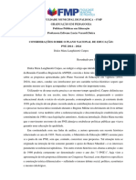 Resenha - Considerações sobre o PNE 2014-2024