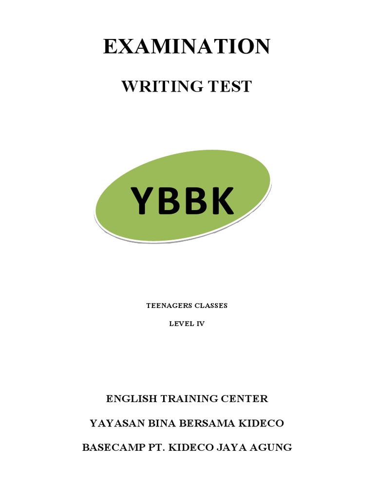 Examination: Writing Test | PDF