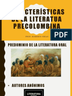 Características de La Literatua Precolombina