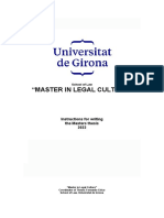 Instructions For Writing The Masters Thesis 2022 Master in Legal Culture