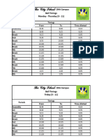 The City School: - DHA Campus Bell Timings Monday - Thursday (3 - 11)