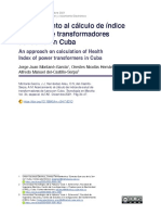 Acercamiento Al Cálculo de Índice de Salud de Transformadores de Fuerza en Cuba