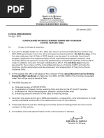 School-Based In-Service Training During Mid-Year Break SCHOOL YEAR 2021-2022