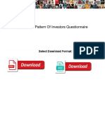 Investment Pattern Of Investors Questionnaire