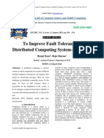 To Improve Fault Tolerance in Distributed Computing System-A Review