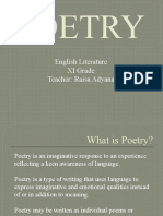 Poetry: English Literature XI Grade Teacher: Raisa Adyana