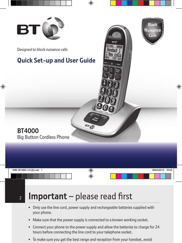 BT Phone Big Button 4000 Manual en PDF Ac Power Plugs And Sockets Telephone