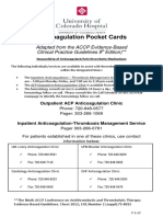 Anticoagulation Pocket Cards: Adapted From The ACCP Evidence-Based Clinical Practice Guidelines 9 Edition)