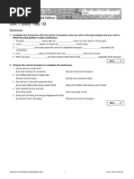 Unit 1 Short Test 1B: Grammar