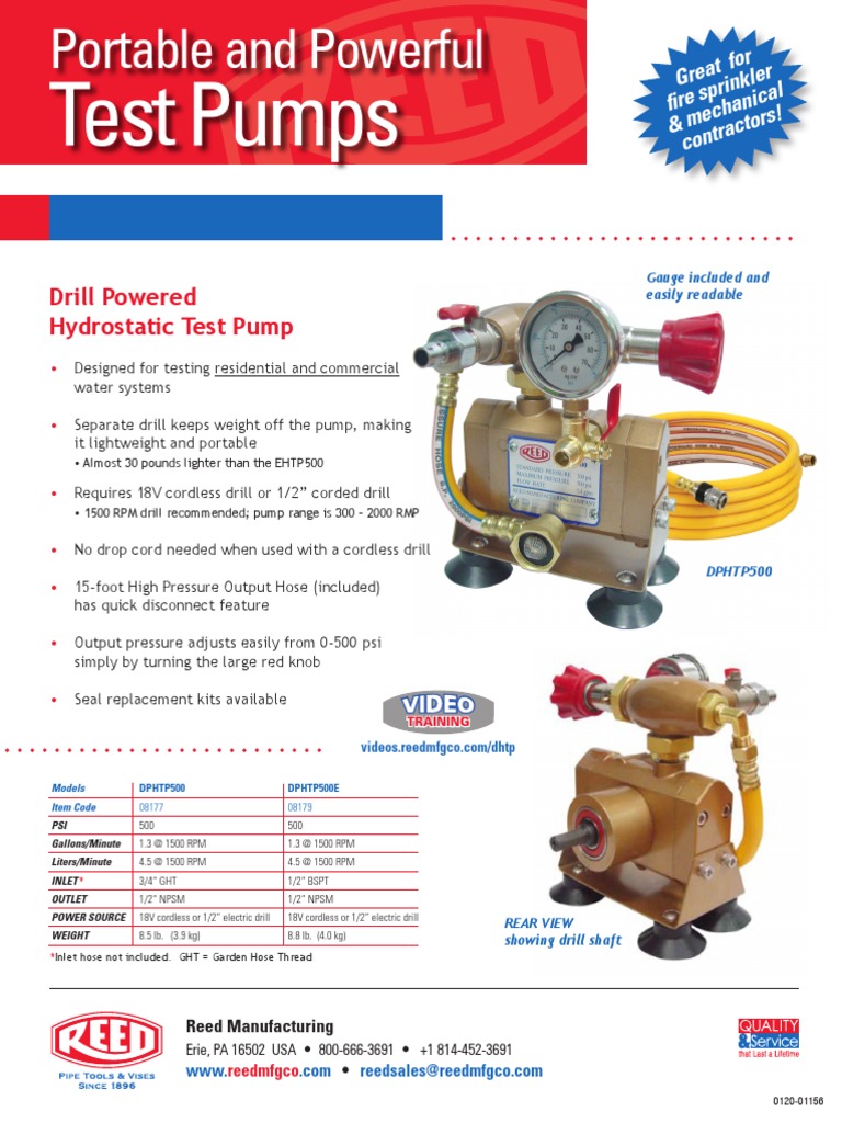 Test Pumps Drill Powered Hydrostatic Test Pump PDF Drill Pump