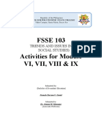 FSSE 103 Activities For Module Vi, Vii, Viii & Ix: Trends and Issues in Social Studies)