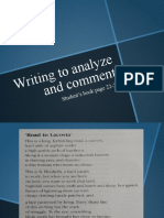 Writing to analyze and comment