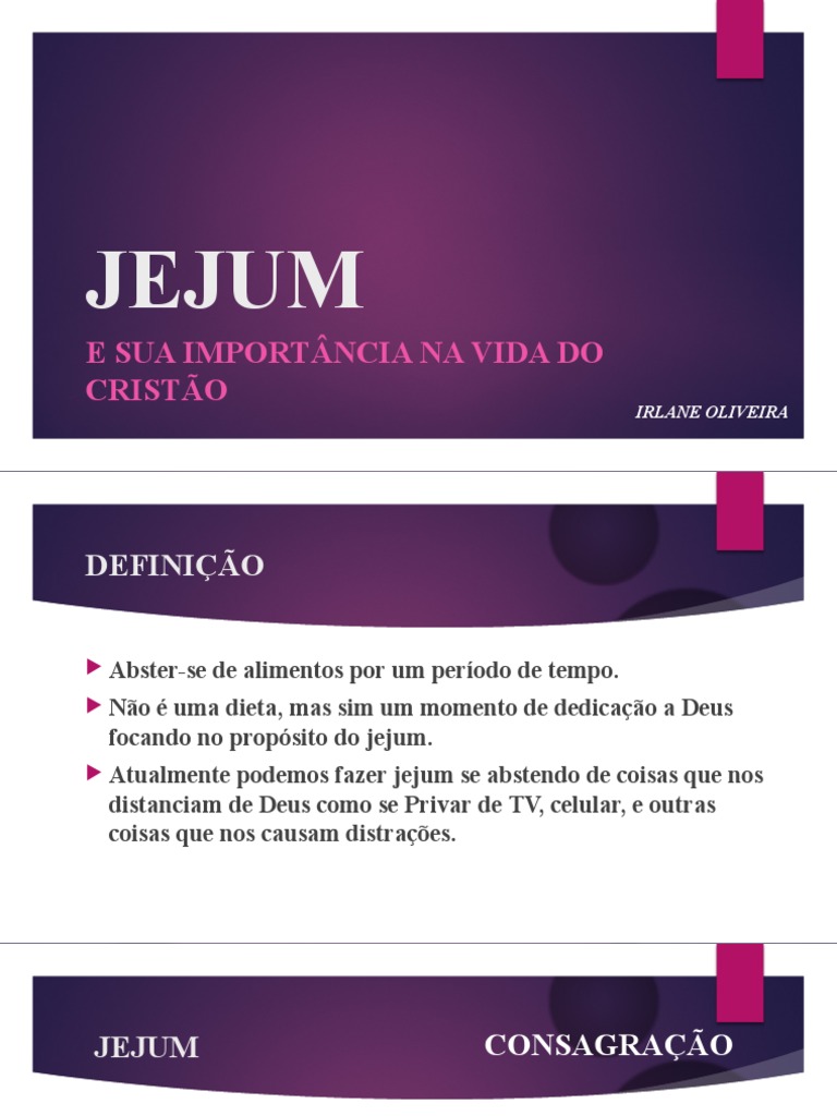 Jejum Cristão: Importância e Tipos | PDF | Jejum | Oração