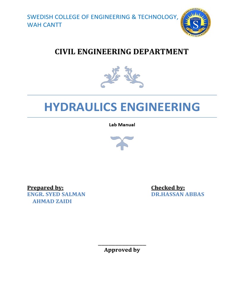 Hydraulics (Lab Manual) 14oct pdf11 PDF Pump Dynamics (Mechanics)
