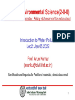 CVL100:Environmental Science (2-0-0) : Introduction To Water Pollution Lec2: Jan 05,2022