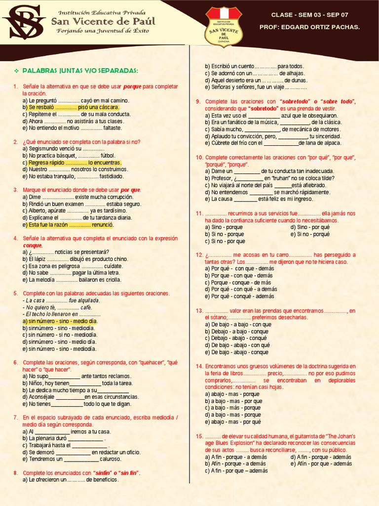 Uso correcto de palabras y expresiones en español | PDF | Artes del ...