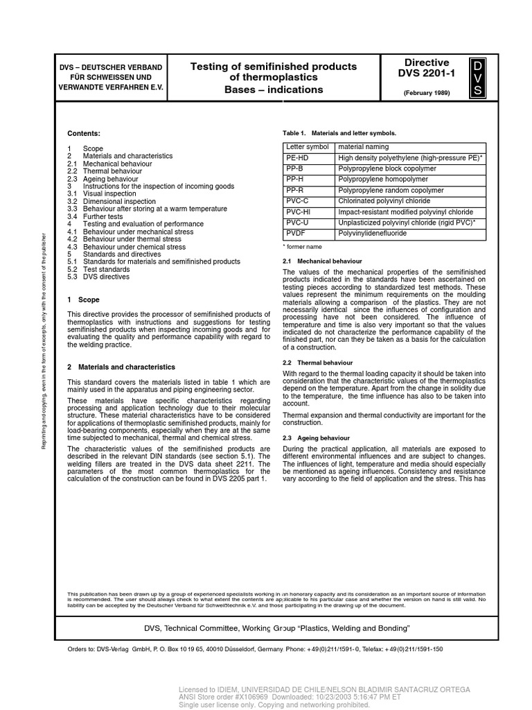 Testing of Semifinished Products of Thermoplastics Bases - Indications ...