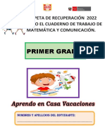 Carpeta de Recuperacion Del Cuaderno de Trabajo Primer Grado