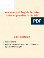Comparison of English, Peruvian, and Italian Opera