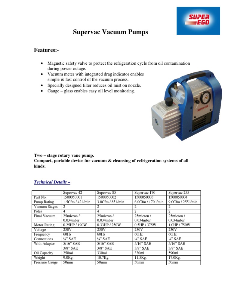 2 Stage Vacuum Pump | PDF | Technology & Engineering